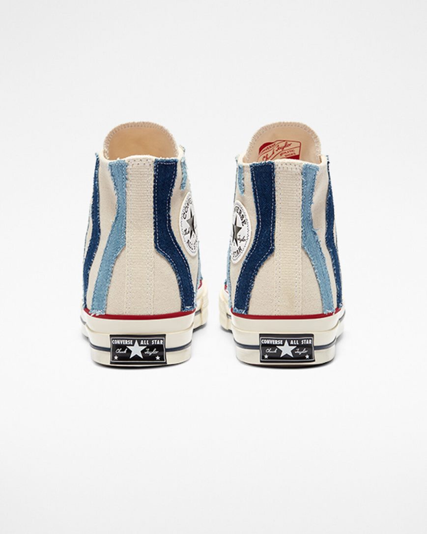 Men's Converse Chuck 70 Denim High Top Shoes Beige Blue | AU E69C5A